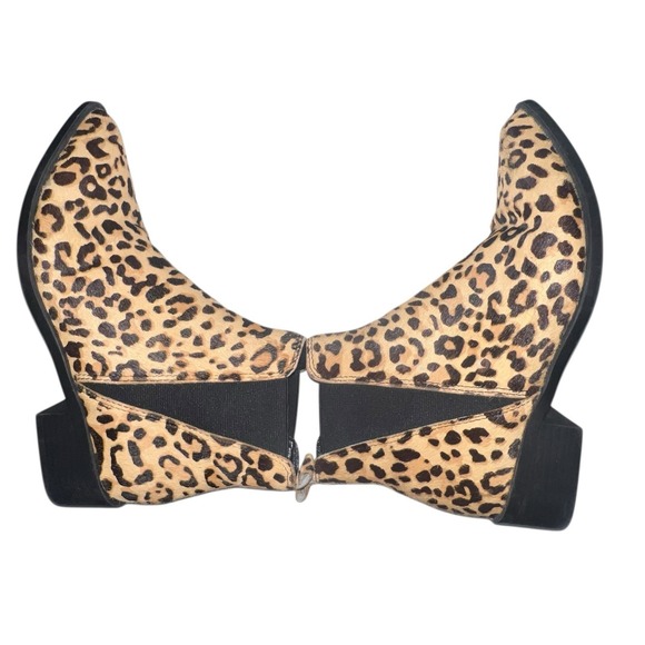 Steve Madden Womens Ankle Boots 7.5 Leopard Print Jerry Calf Hair Pull On Boots - Picture 5 of 10